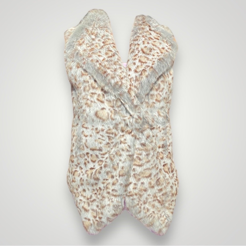 Cut25 Rabbit Fur Snow Leopard Print Vest Sweater ❄️